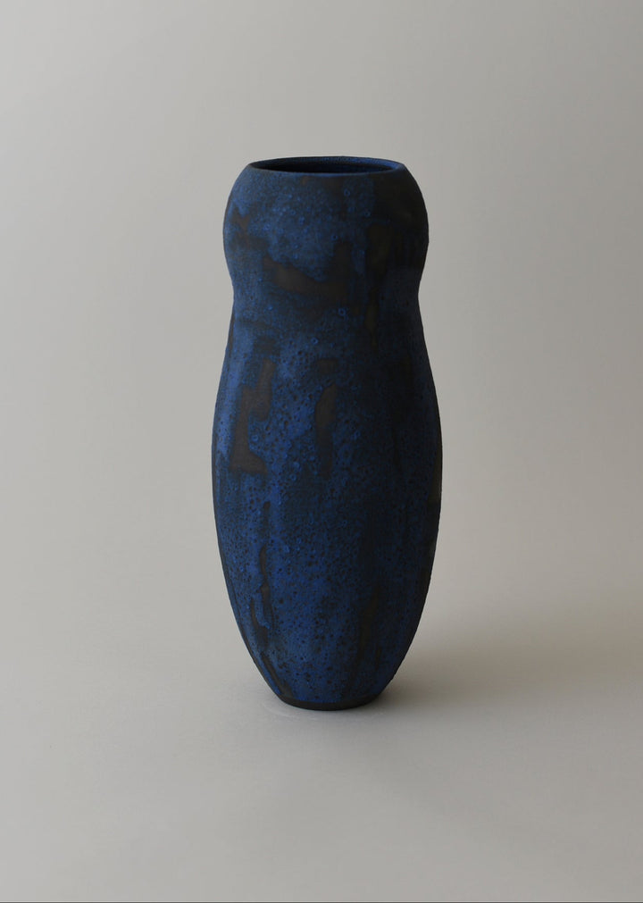 Figure Vase no. 2 in Brushed Cobalt - Victoria Morris Pottery