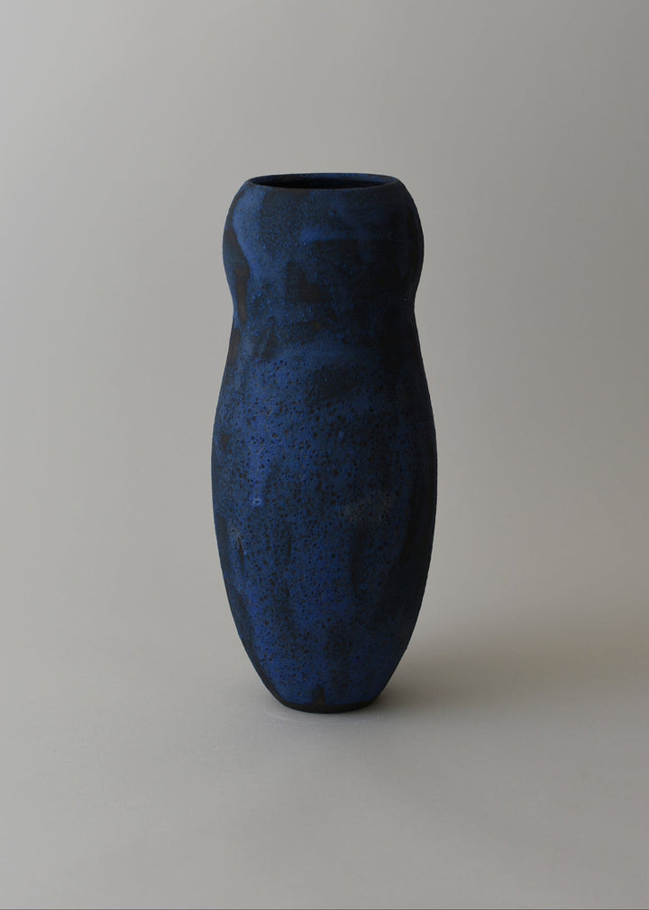 Figure Vase no. 2 in Brushed Cobalt - Victoria Morris Pottery