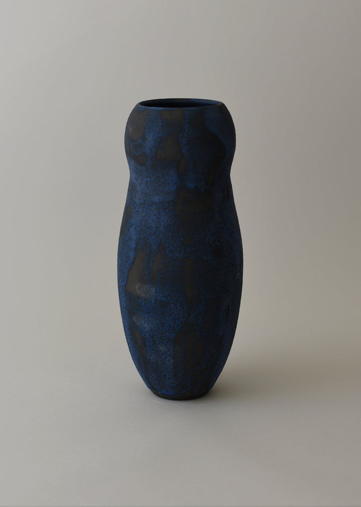 Figure Vase no. 2 in Brushed Cobalt - Victoria Morris Pottery