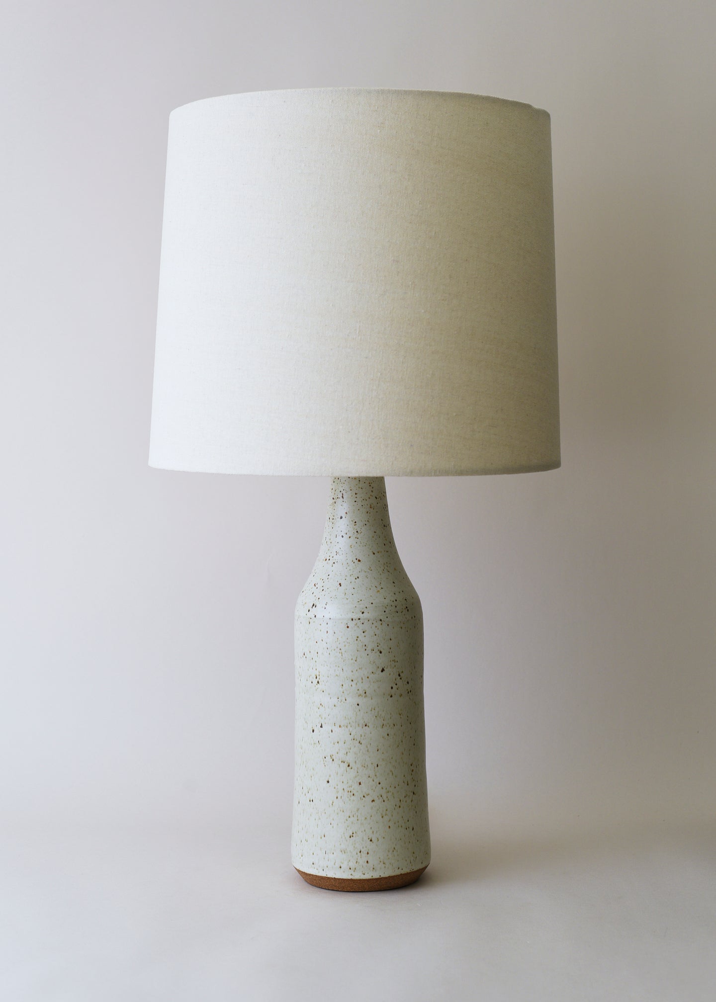 Elongated Bottle Lamp in Flecked Ivory - Victoria Morris Pottery