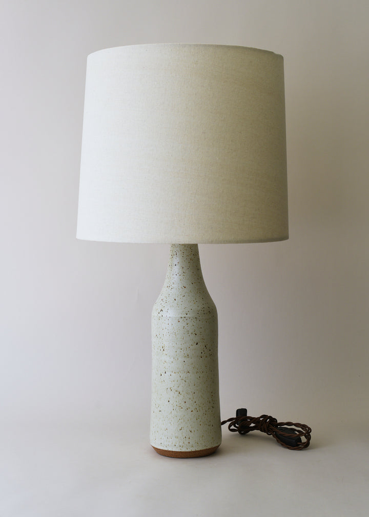 Elongated Bottle Lamp in Flecked Ivory - Victoria Morris Pottery