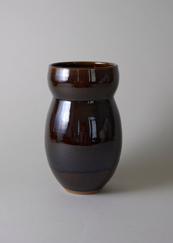 Gourd Series Vase No. 2 in Dark Amber - Victoria Morris Pottery