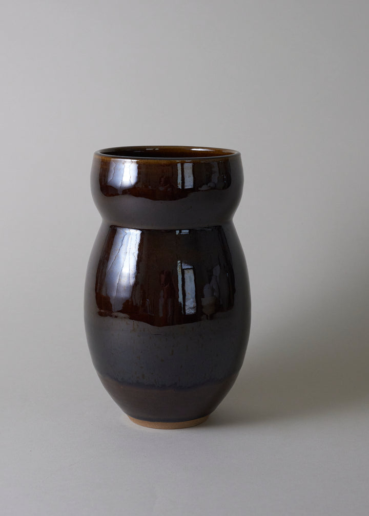 Gourd Series Vase No. 2 in Dark Amber - Victoria Morris Pottery