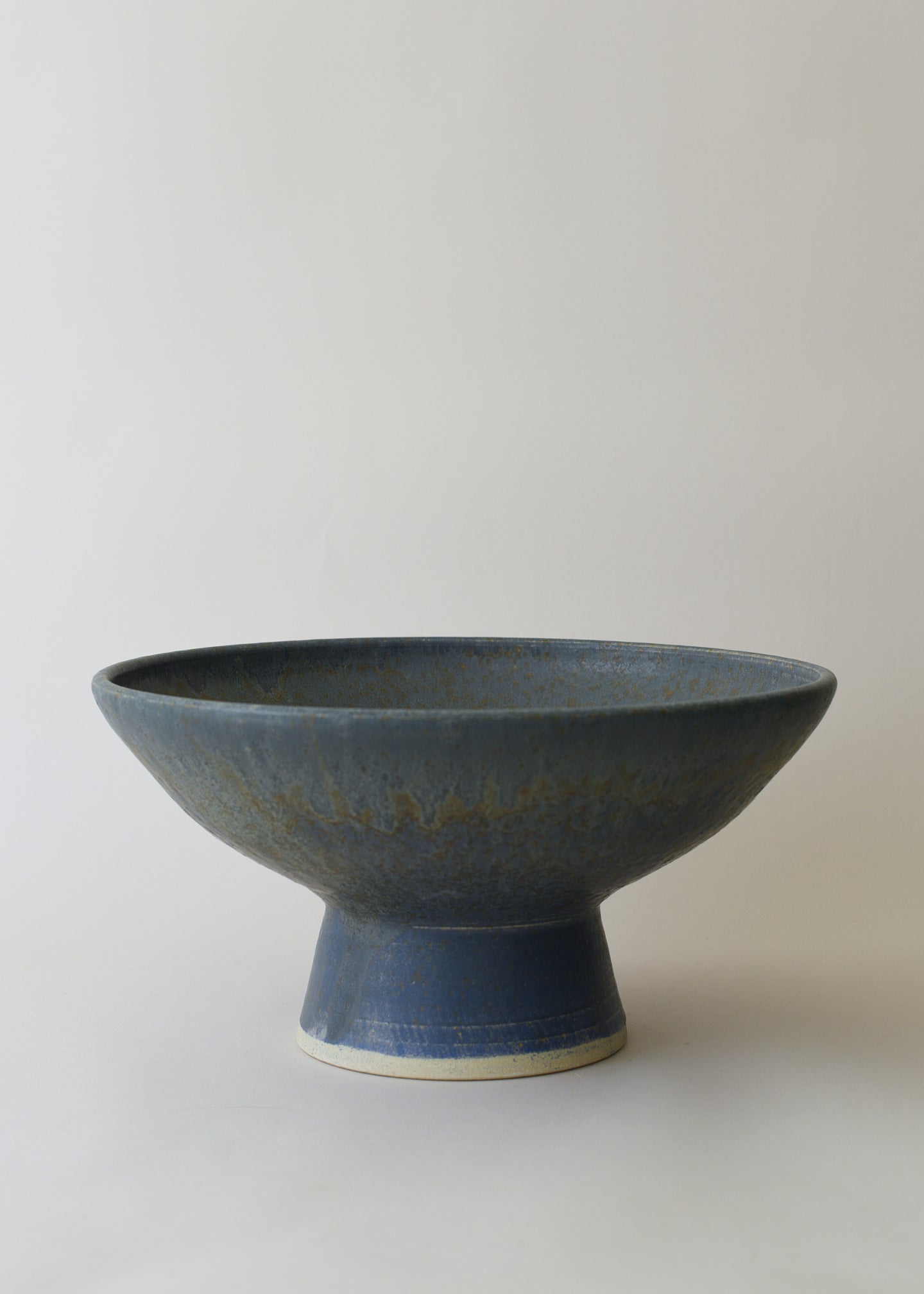 Large Footed Bowl in Lake Blue - Victoria Morris Pottery