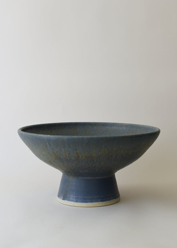 Large Footed Bowl in Lake Blue - Victoria Morris Pottery