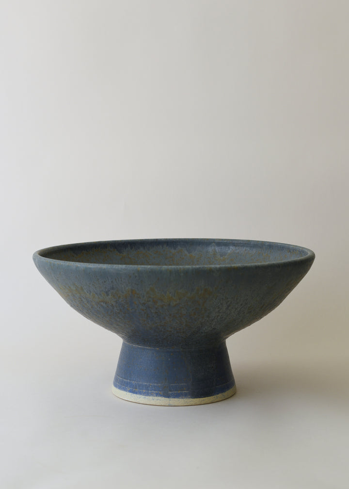 Large Footed Bowl in Lake Blue - Victoria Morris Pottery