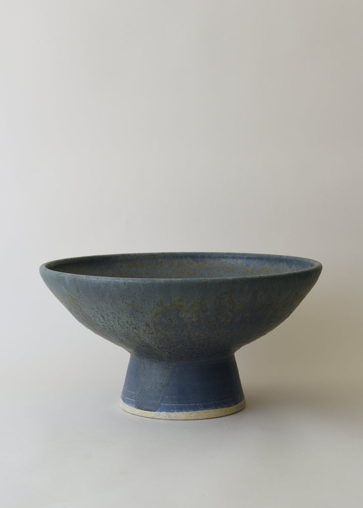 Large Footed Bowl in Lake Blue - Victoria Morris Pottery