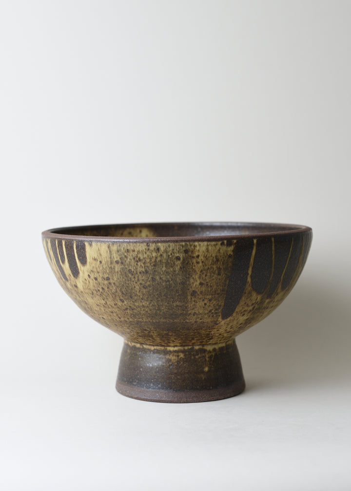 Large Footed Bowl in Live Oak - Victoria Morris Pottery