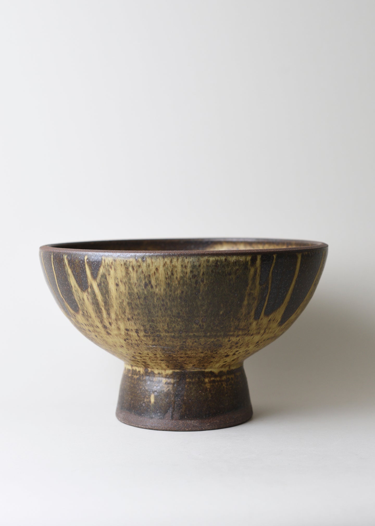 Large Footed Bowl in Live Oak - Victoria Morris Pottery