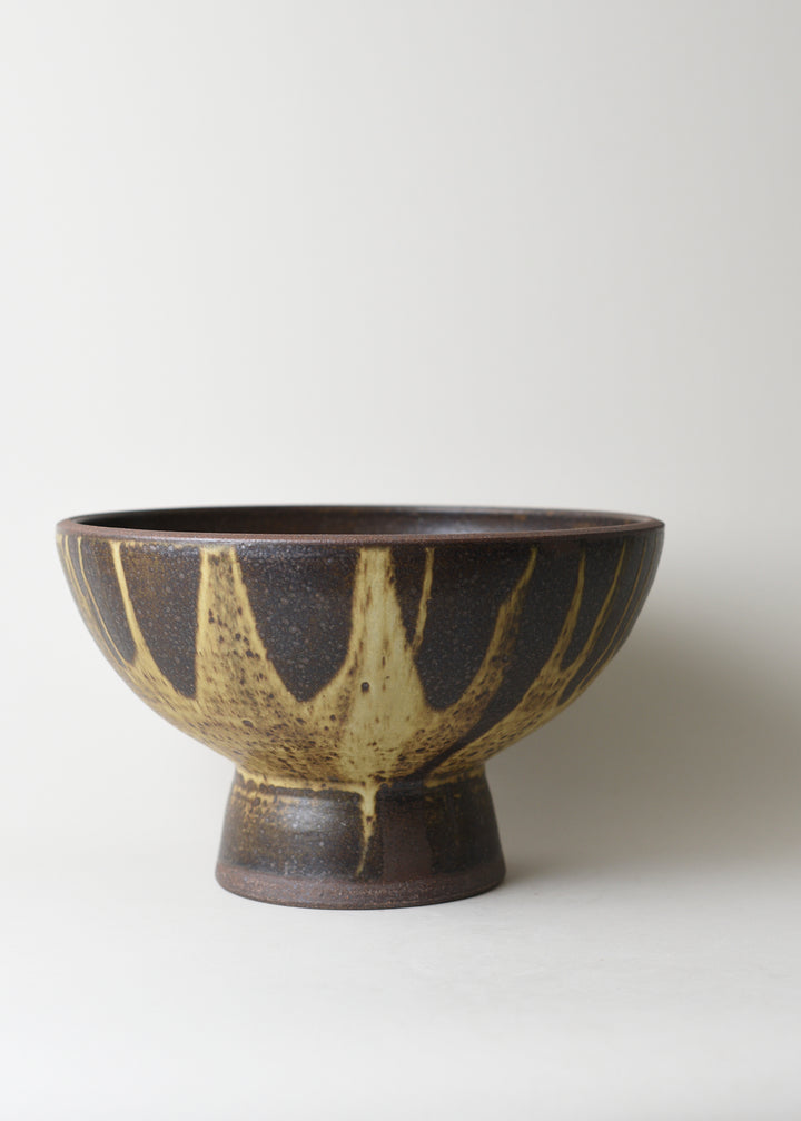 Large Footed Bowl in Live Oak - Victoria Morris Pottery