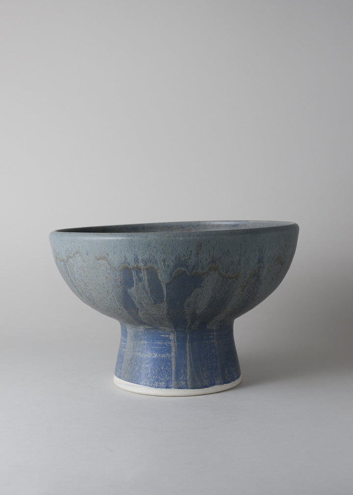 Large Footed Bowl in Lake Blue - Victoria Morris Pottery
