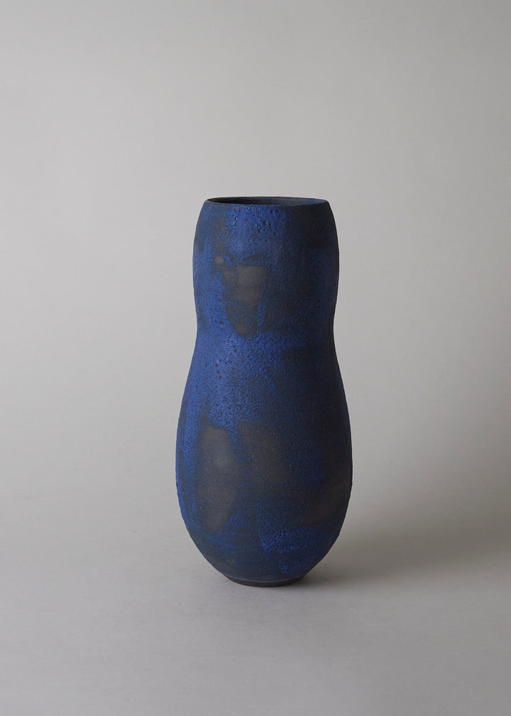 Gourd Series Vase no. 4 in Brushed Cobalt - Victoria Morris Pottery