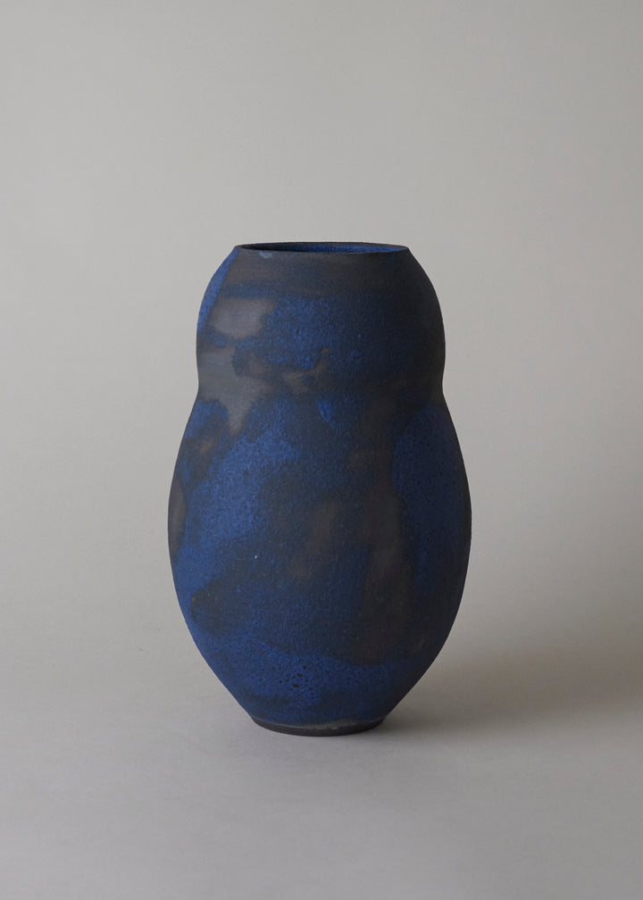 Gourd Vase in Brushed Cobalt - Victoria Morris Pottery