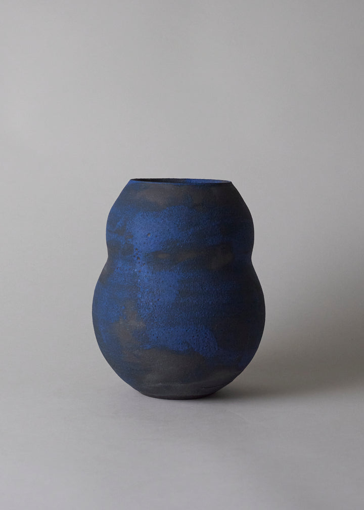 Small Gourd Vase in Brushed Cobalt - Victoria Morris Pottery