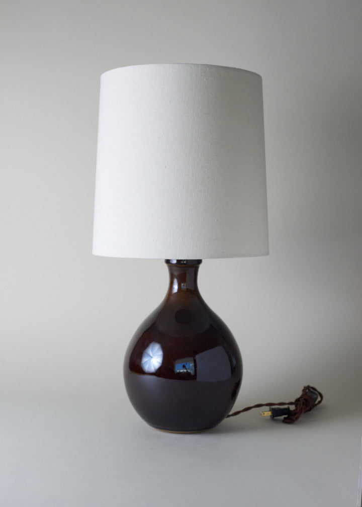 Large Iris Lamp in Dark Amber - Victoria Morris Pottery