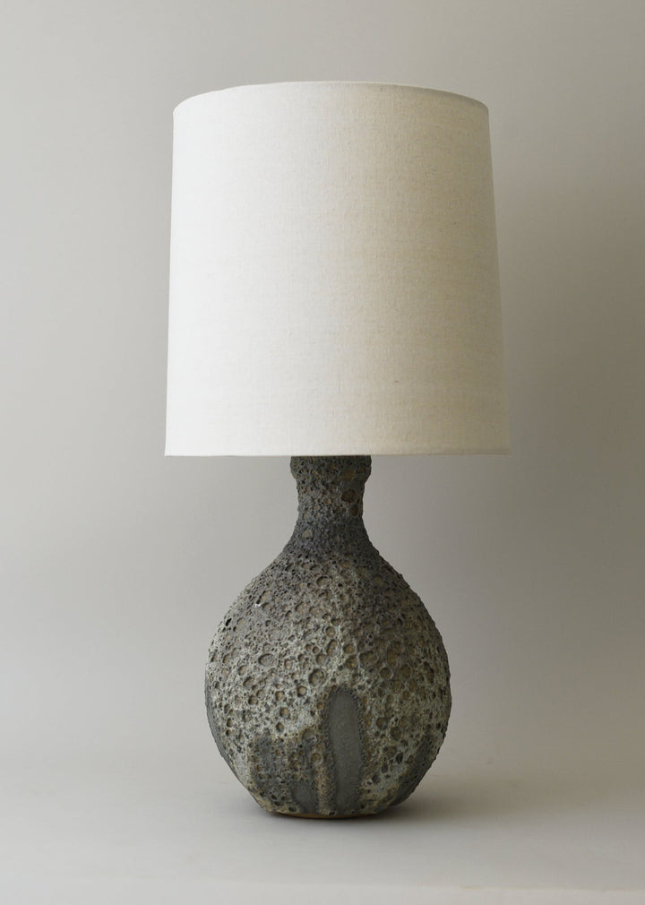 Large Iris Lamp in Poured Sea Foam - Victoria Morris Pottery