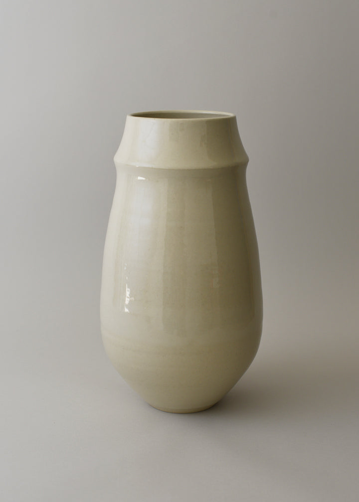 Large Ridge Vase in Bone - Victoria Morris Pottery