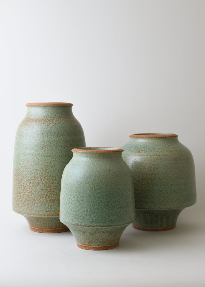 Small Lucy Series Vase in Copper Green - Victoria Morris Pottery