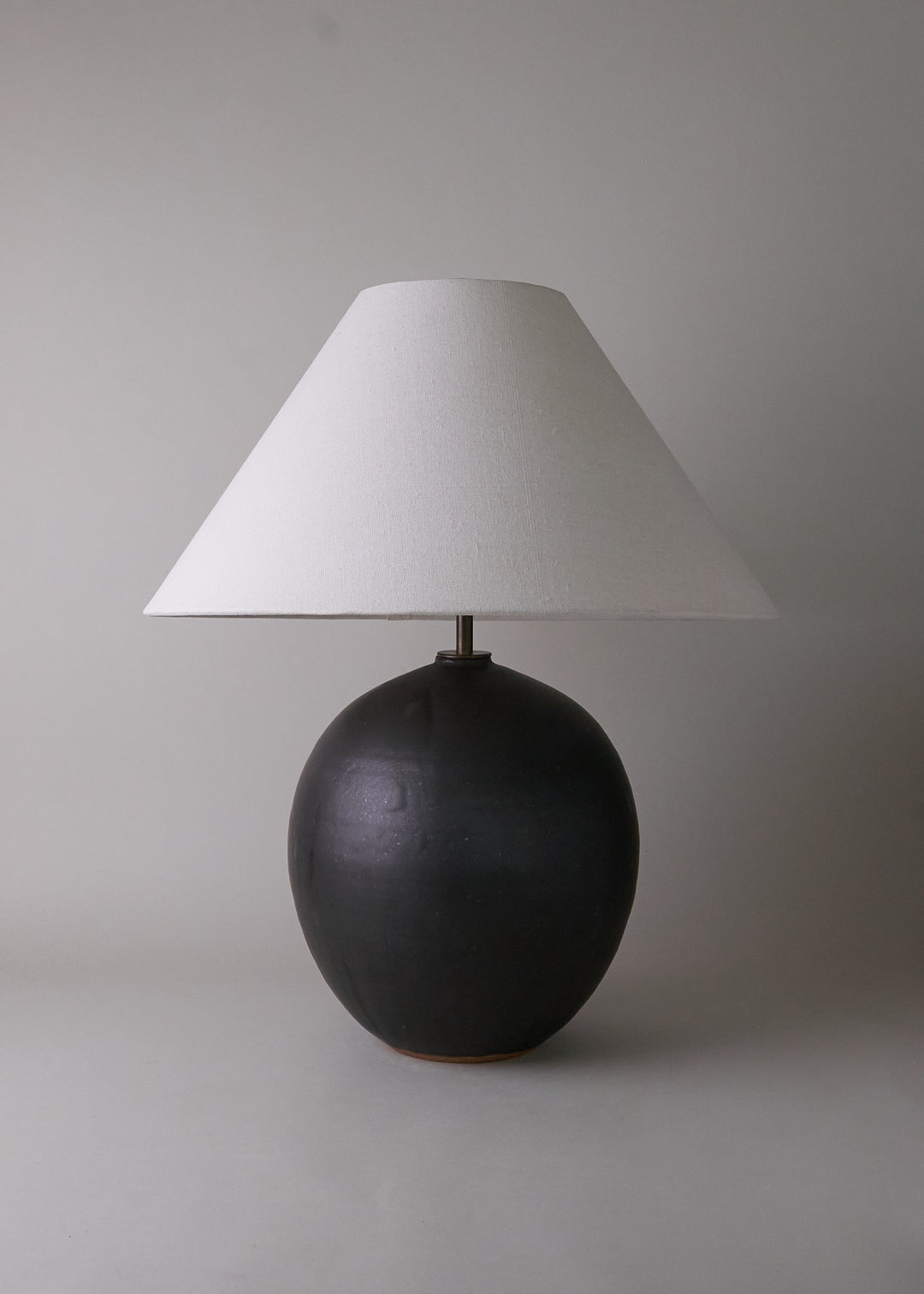 Large Orb Lamp in Iron Black with Empire Shade - Victoria Morris Pottery