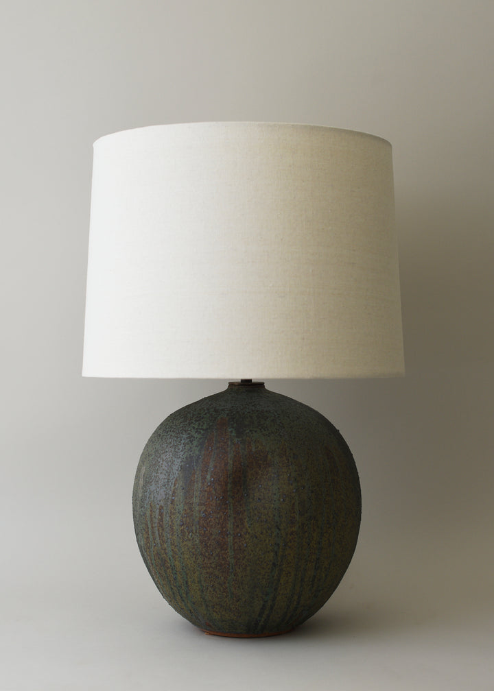 Large Dimple Orb Lamp in Lichen - Victoria Morris Pottery