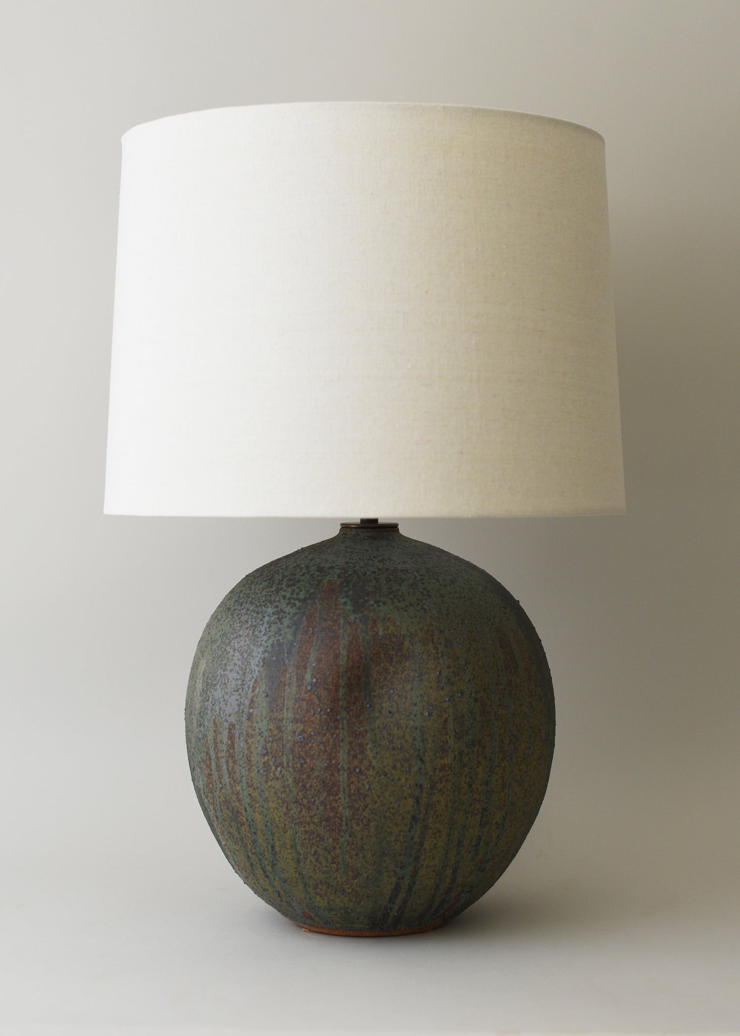 Large Dimple Orb Lamp in Lichen - Victoria Morris Pottery