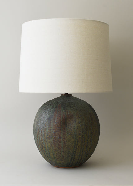 Large Dimple Orb Lamp in Lichen - Victoria Morris Pottery