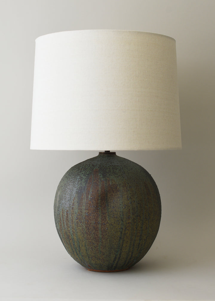 Large Dimple Orb Lamp in Lichen - Victoria Morris Pottery