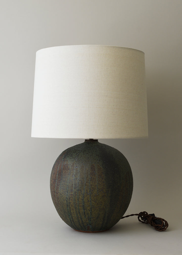Large Dimple Orb Lamp in Lichen - Victoria Morris Pottery