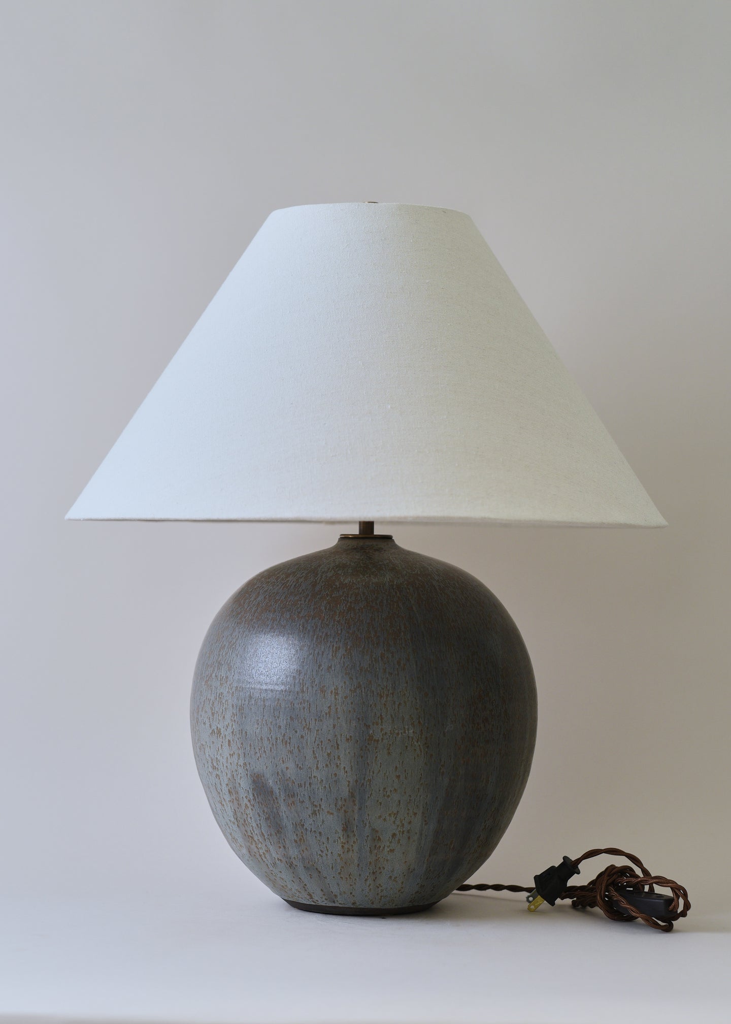 Large Orb Lamp in Pond with Empire Shade - Victoria Morris Pottery
