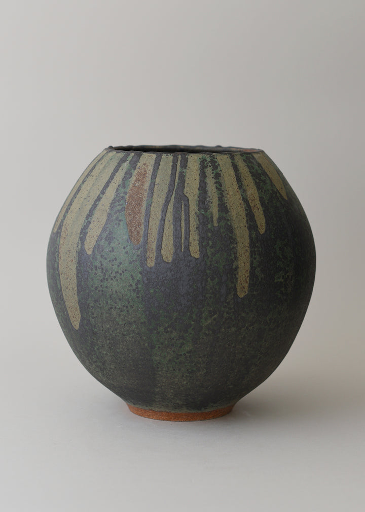 Large Orb Vase in Lichen - Victoria Morris Pottery