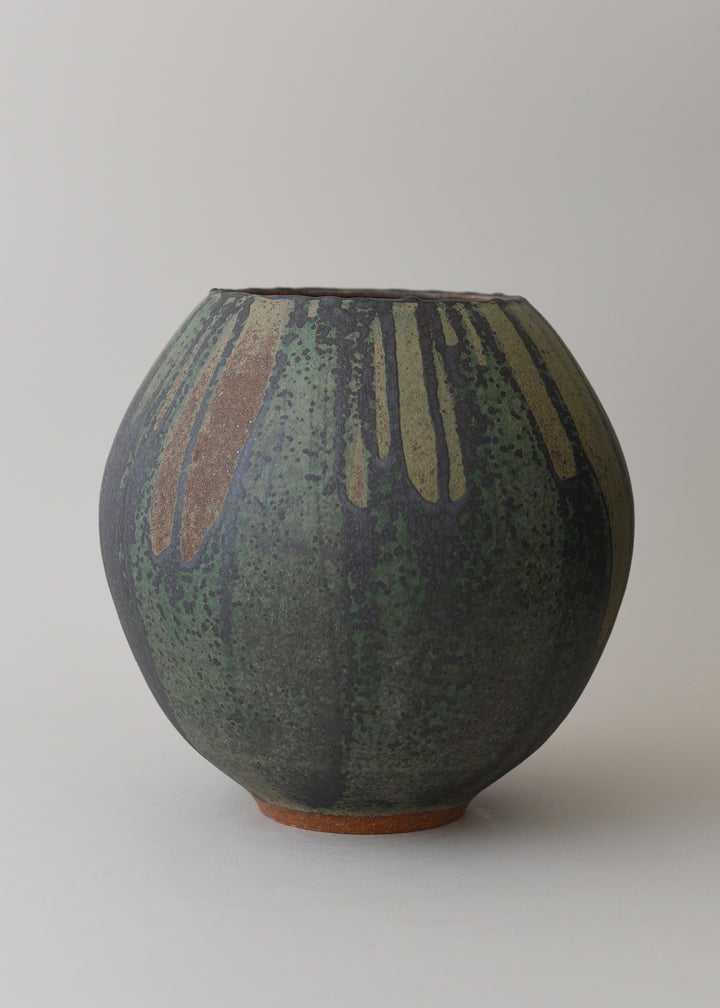 Large Orb Vase in Lichen - Victoria Morris Pottery