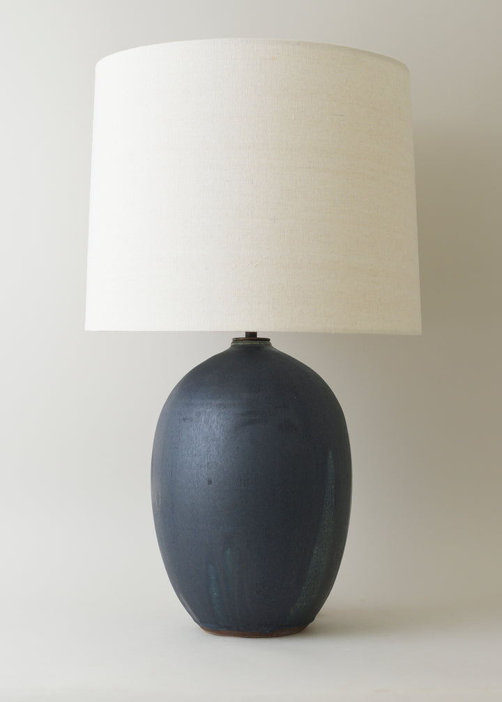 Large Oval Lamp in Ink - Victoria Morris Pottery