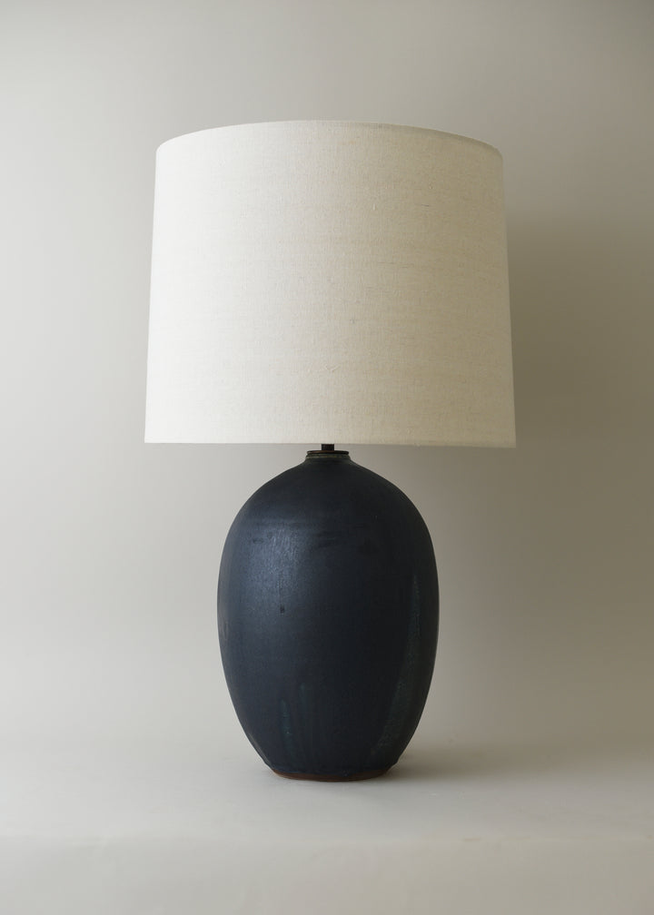 Large Oval Lamp in Ink - Victoria Morris Pottery