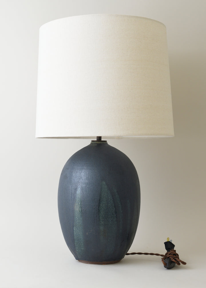 Large Oval Lamp in Ink - Victoria Morris Pottery