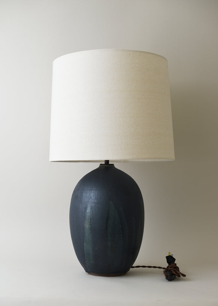 Large Oval Lamp in Ink - Victoria Morris Pottery