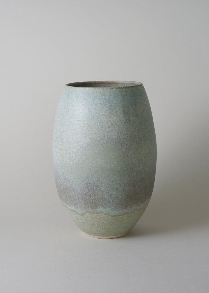 Large Oval Vase in Mineral - Victoria Morris Pottery