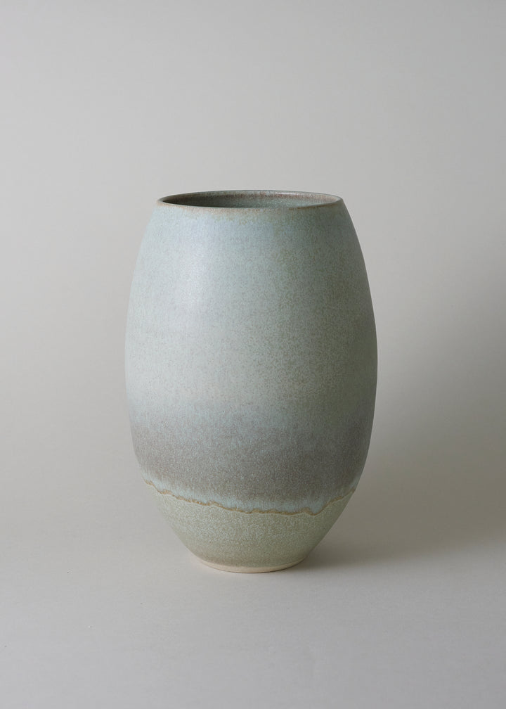 Large Oval Vase in Mineral - Victoria Morris Pottery