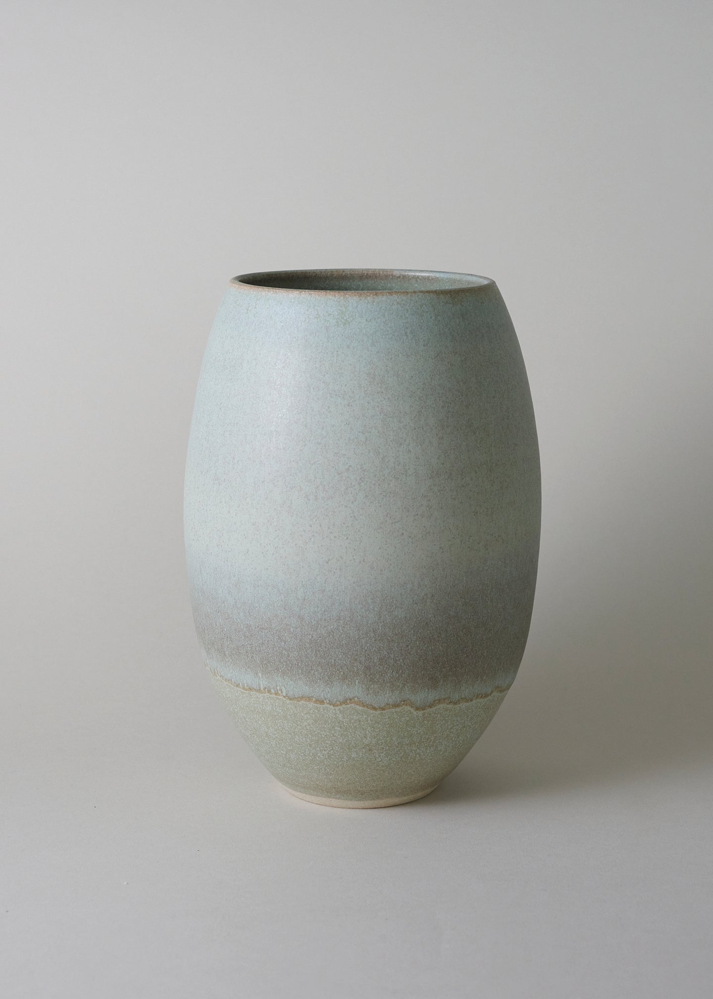 Large Oval Vase in Mineral - Victoria Morris Pottery