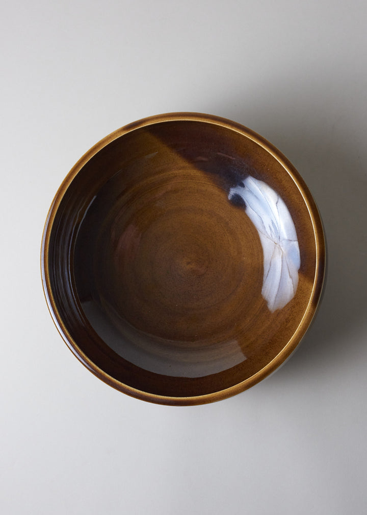Large Rounded Bowl in Amber - Victoria Morris Pottery