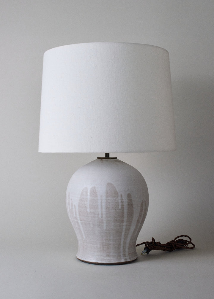 Large Laura Lamp in Poured White - Victoria Morris Pottery