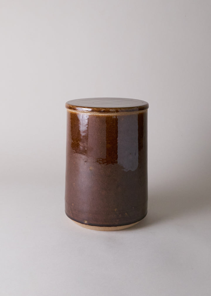 Medium Canister in Dark Amber - Victoria Morris Pottery
