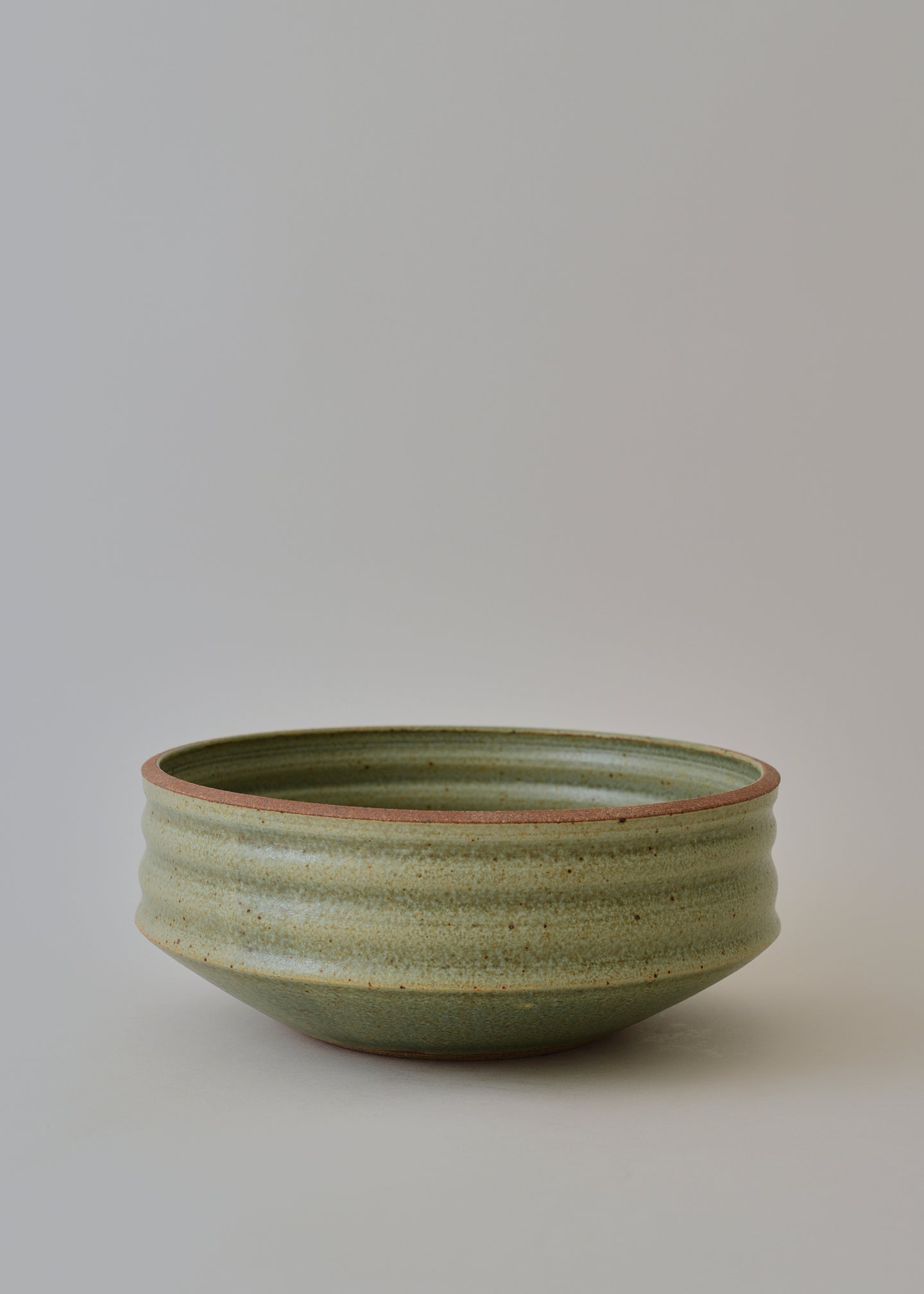 Large Ridged Architectural Bowl in Copper Green - Victoria Morris Pottery