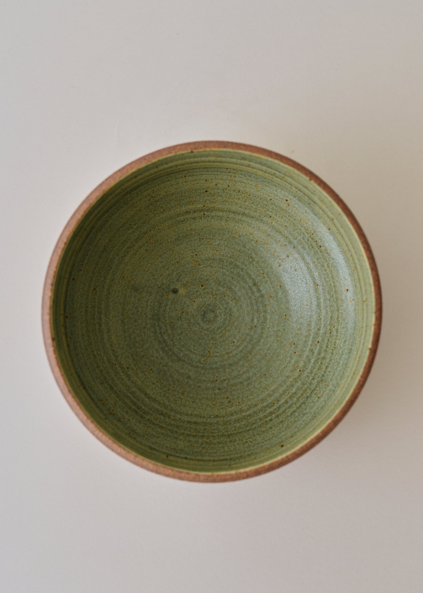 Large Ridged Architectural Bowl in Copper Green - Victoria Morris Pottery