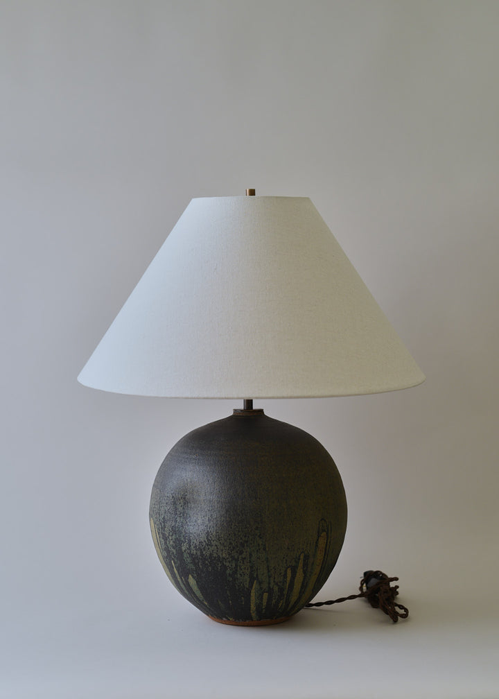 Large Dimple Orb Lamp in Lichen - Victoria Morris Pottery