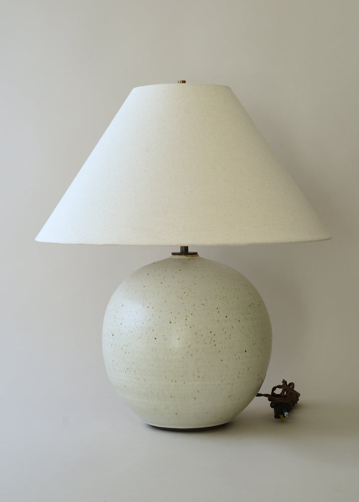 Large Orb Lamp in Flecked Ivory - Victoria Morris Pottery