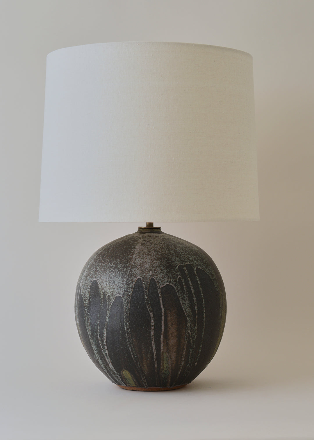 Large Dimple Orb Lamp in Lichen - Limited Edition - Victoria Morris Pottery