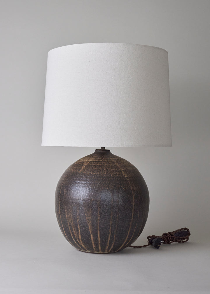 Large Orb Lamp in Live Oak - Dark Edition - Victoria Morris Pottery