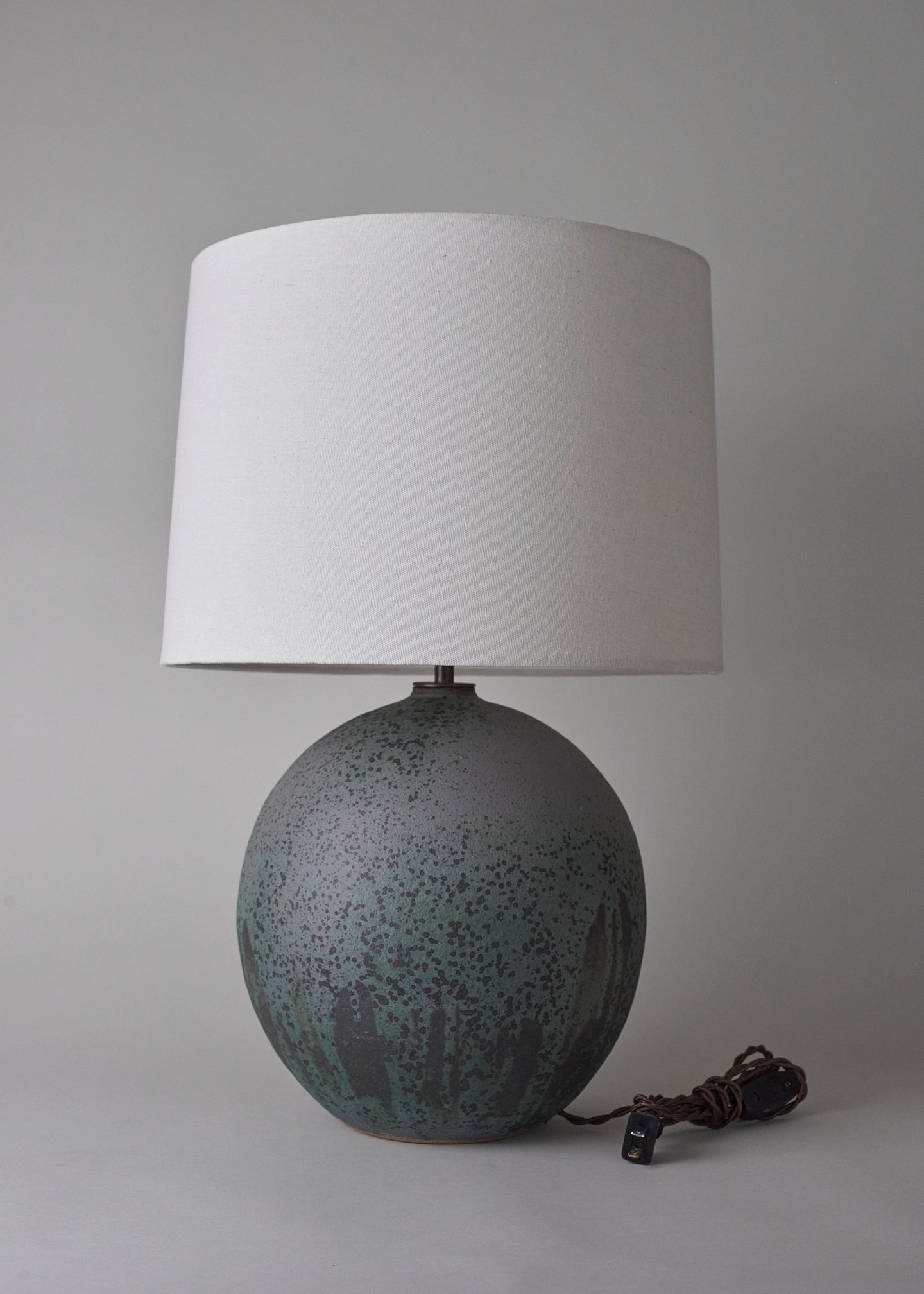 Large Orb Lamp in Lichen - Victoria Morris Pottery