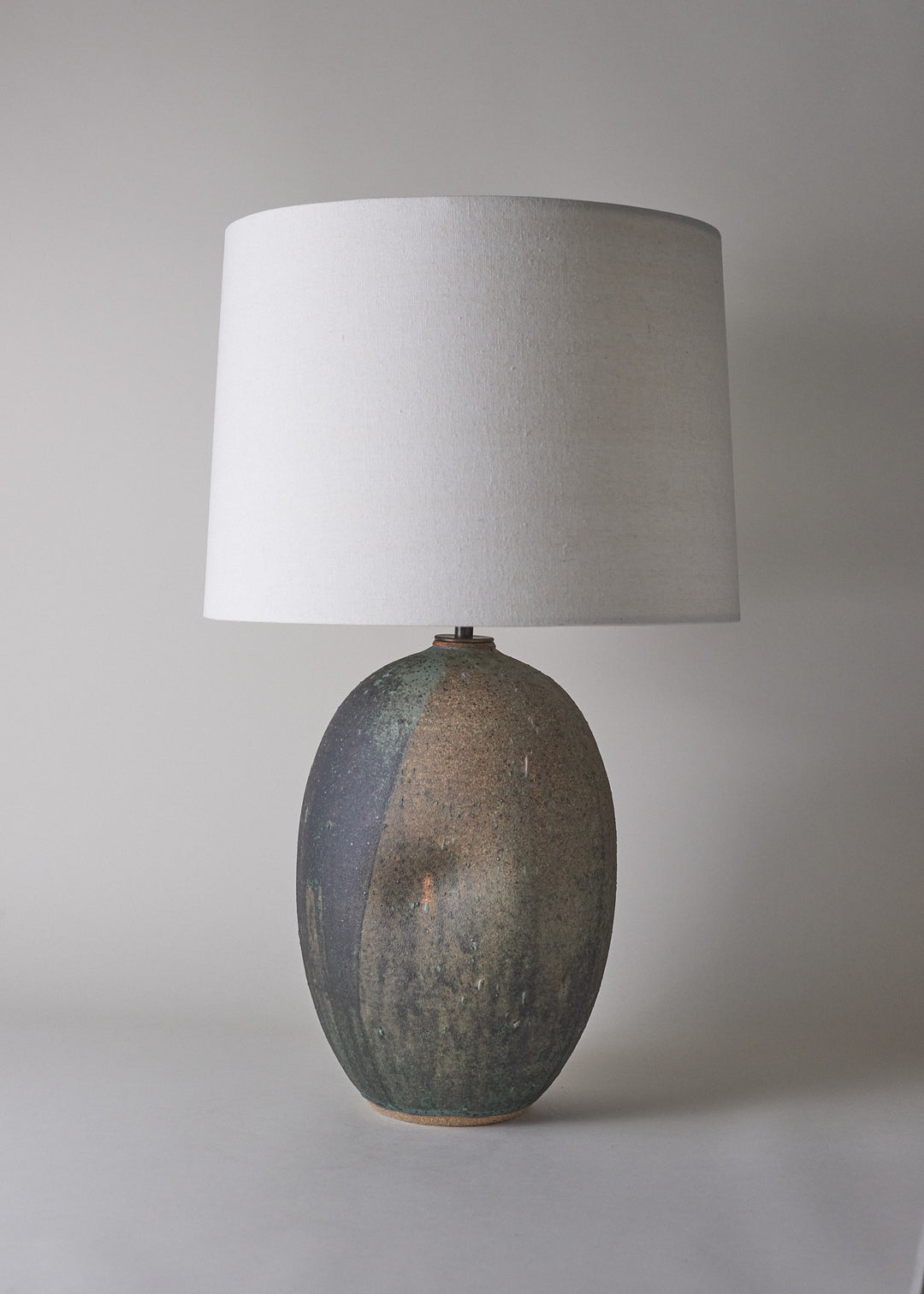 Large Oval Dimple Lamp in Lichen - Victoria Morris Pottery
