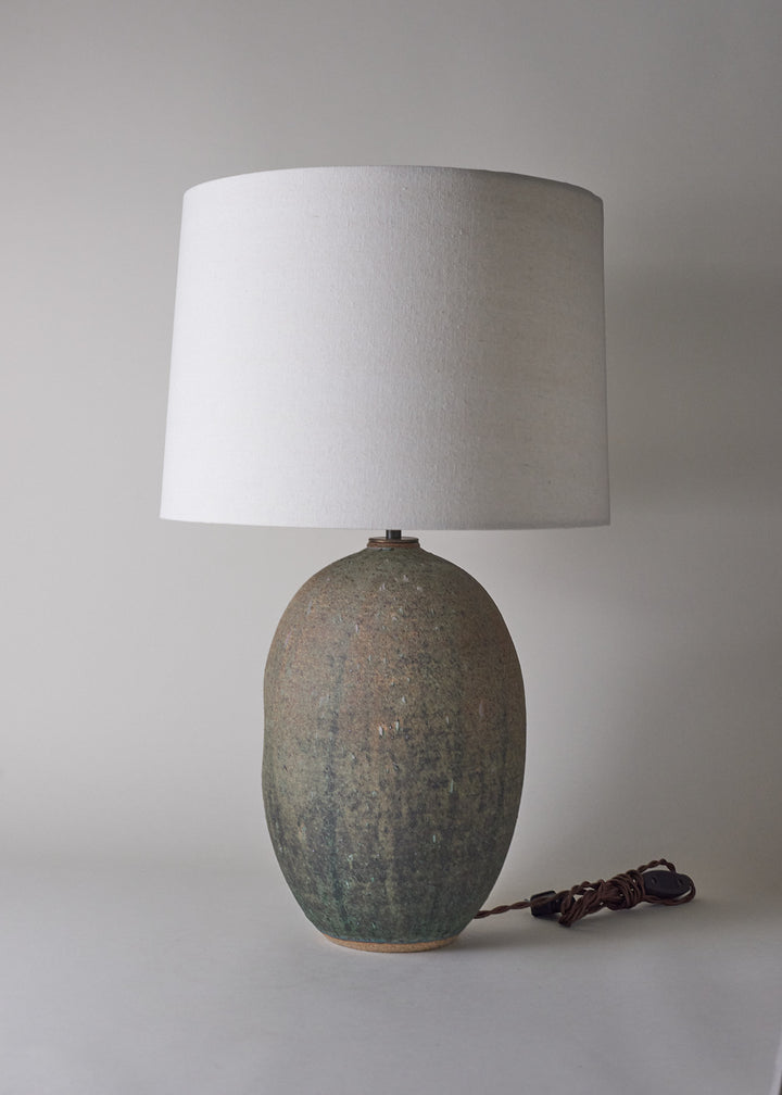 Large Oval Dimple Lamp in Lichen - Victoria Morris Pottery